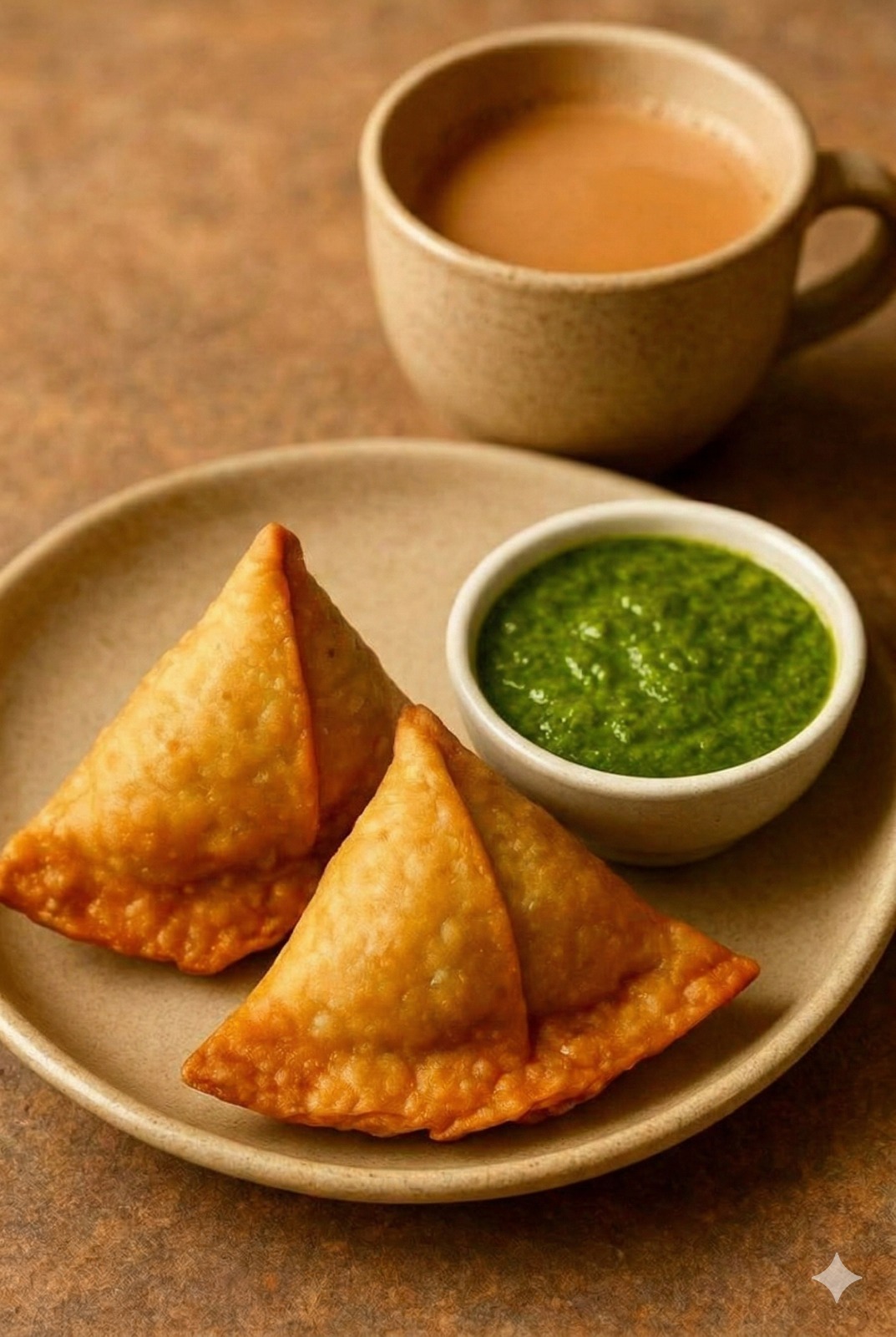 Karak Chai w/ 2 Small Samosa