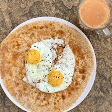 Lacha Paratha w/ Fried Egg or Omelet & Chai